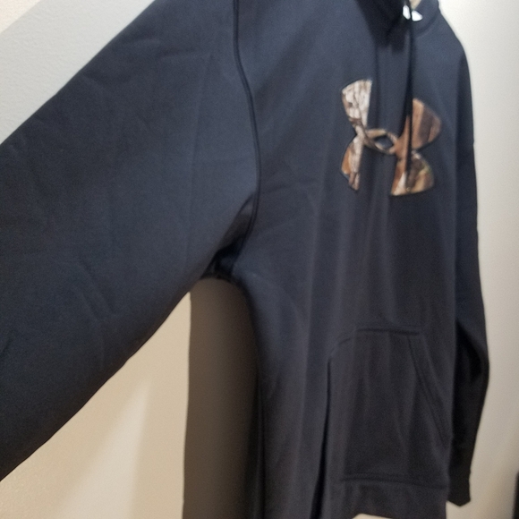 Under Armour Men's Medium Black Hoodie Realtree Camo Hunting M Loose Sweatshirt - Picture 10 of 10